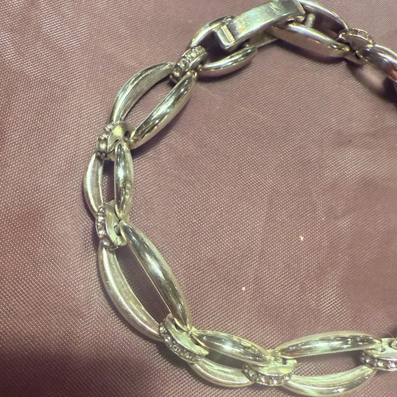 Brighton Silver Link Bracelet with CZ Crystal links - Picture 2 of 6